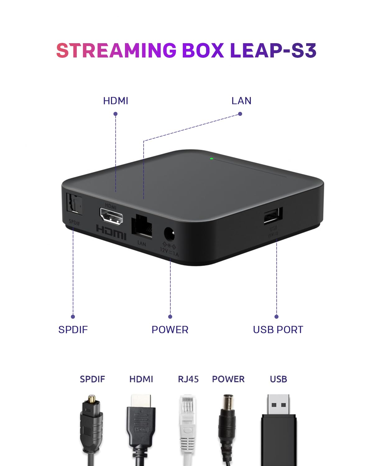 STRONG Leap-S3 Streaming Box Google TV 4K UHD avec Port Ethernet, 2GB RAM + 16GB Stockage, Chromecast Intégré, WiFi, Assistant Google Vocal, HDR10+, Dolby Atmos & Dolby Vision