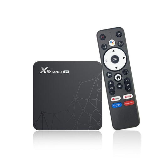 TV Box Android 14.0, Android Box 2GB RAM 16GB ROM RK3518 Quad Core,100M Ethernet 2.4G / 5G Dual WiFi 6/Bluetooth 5, Voice Control 4K HDR10 Boîtier TV Android
