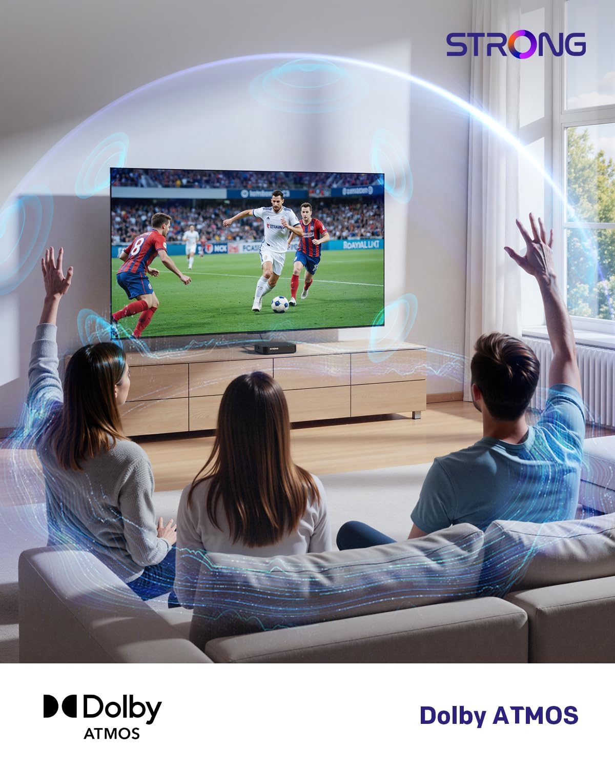 STRONG Leap-S3 Streaming Box Google TV 4K UHD avec Port Ethernet, 2GB RAM + 16GB Stockage, Chromecast Intégré, WiFi, Assistant Google Vocal, HDR10+, Dolby Atmos & Dolby Vision