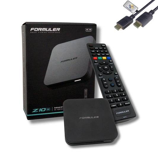 Formuler Z10 SE 4K Android 10 Lecteur multimédia OTT, 4K UHD 10-bit 60fps h.265, HDR10+ Smart OTT Media Streaming Box, WLAN, télécommande, Support Widevine L1, MYTVOnline2, câble HDMI HTS e-com