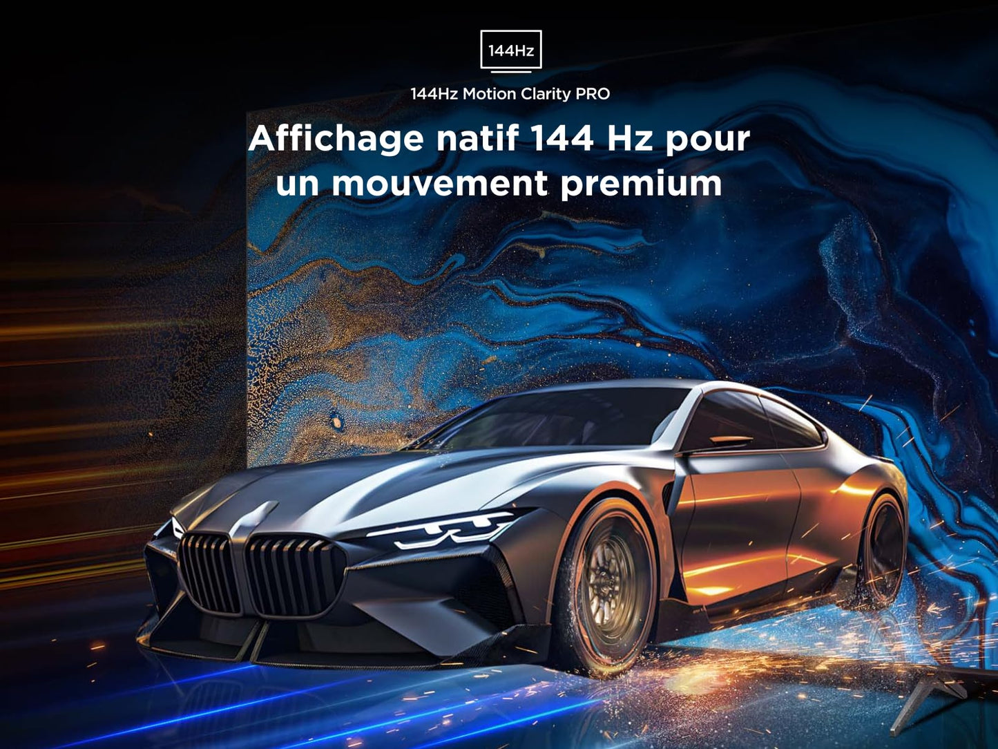 TCL 85Q6C QD-Mini LED TV, 4K HDR Premium 1000nits, Smart TV alimenté par Google (Dolby Vision IQ et Atmos, Panneau HVA Mat, système Audio Onkyo 2.1, Motion Clarity Pro 144Hz, Game Master)