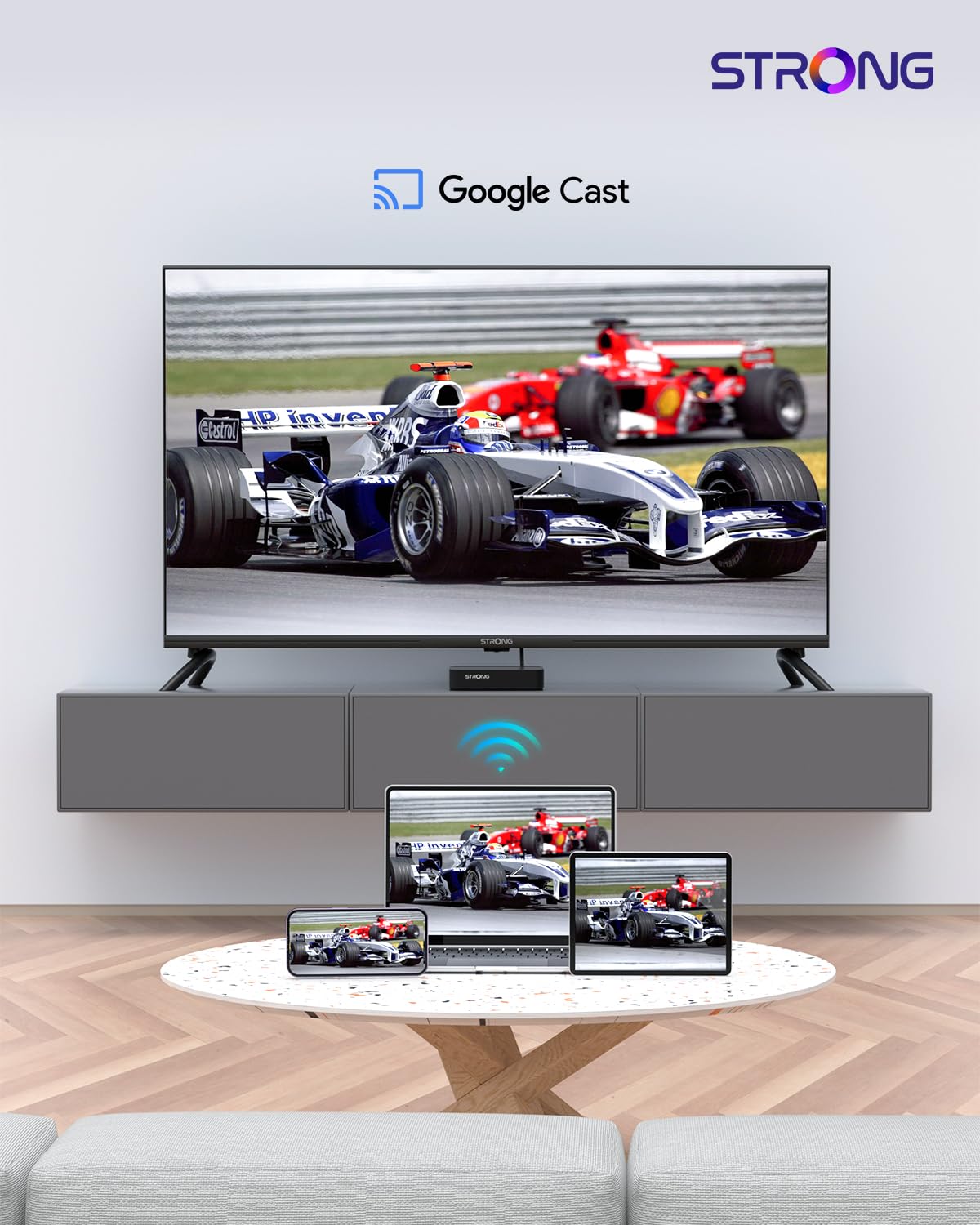 STRONG Leap-S3 Streaming Box Google TV 4K UHD avec Port Ethernet, 2GB RAM + 16GB Stockage, Chromecast Intégré, WiFi, Assistant Google Vocal, HDR10+, Dolby Atmos & Dolby Vision