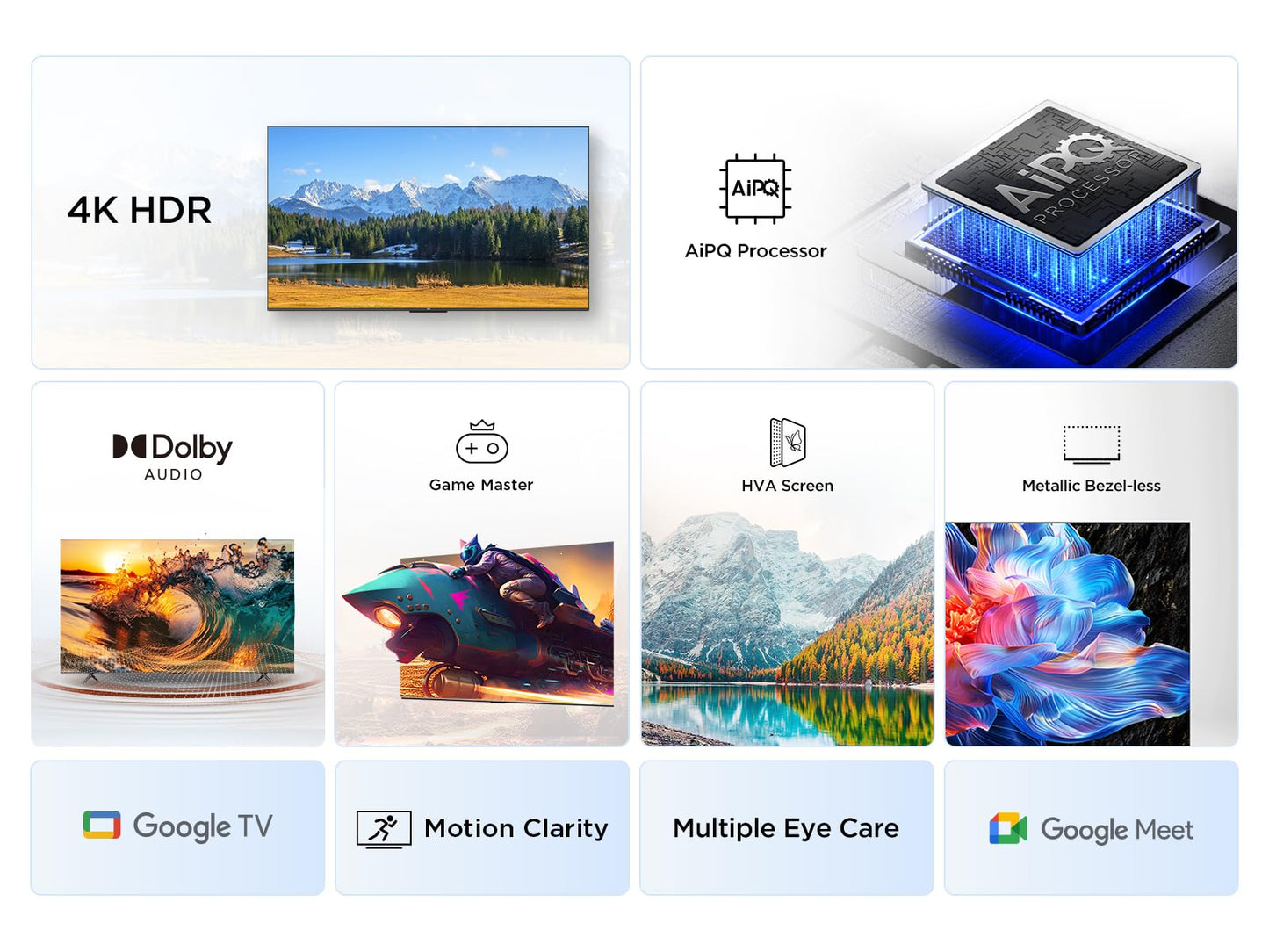 TCL Téléviseur LED direct 50V6C 50" 4K HDR Smart TV avec Google TV (Dolby Audio, Motion Clarity, compatible avec Google Assistant & Alexa)