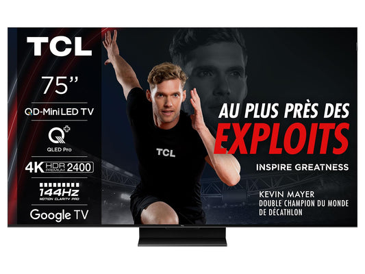 TCL TV 75C765 75'' 4K QD Mini LED 144hz Dolby Vision Dolby Atmos Google TV