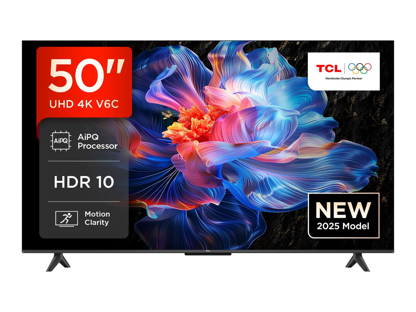 TCL Téléviseur LED direct 50V6C 50" 4K HDR Smart TV avec Google TV (Dolby Audio, Motion Clarity, compatible avec Google Assistant & Alexa)