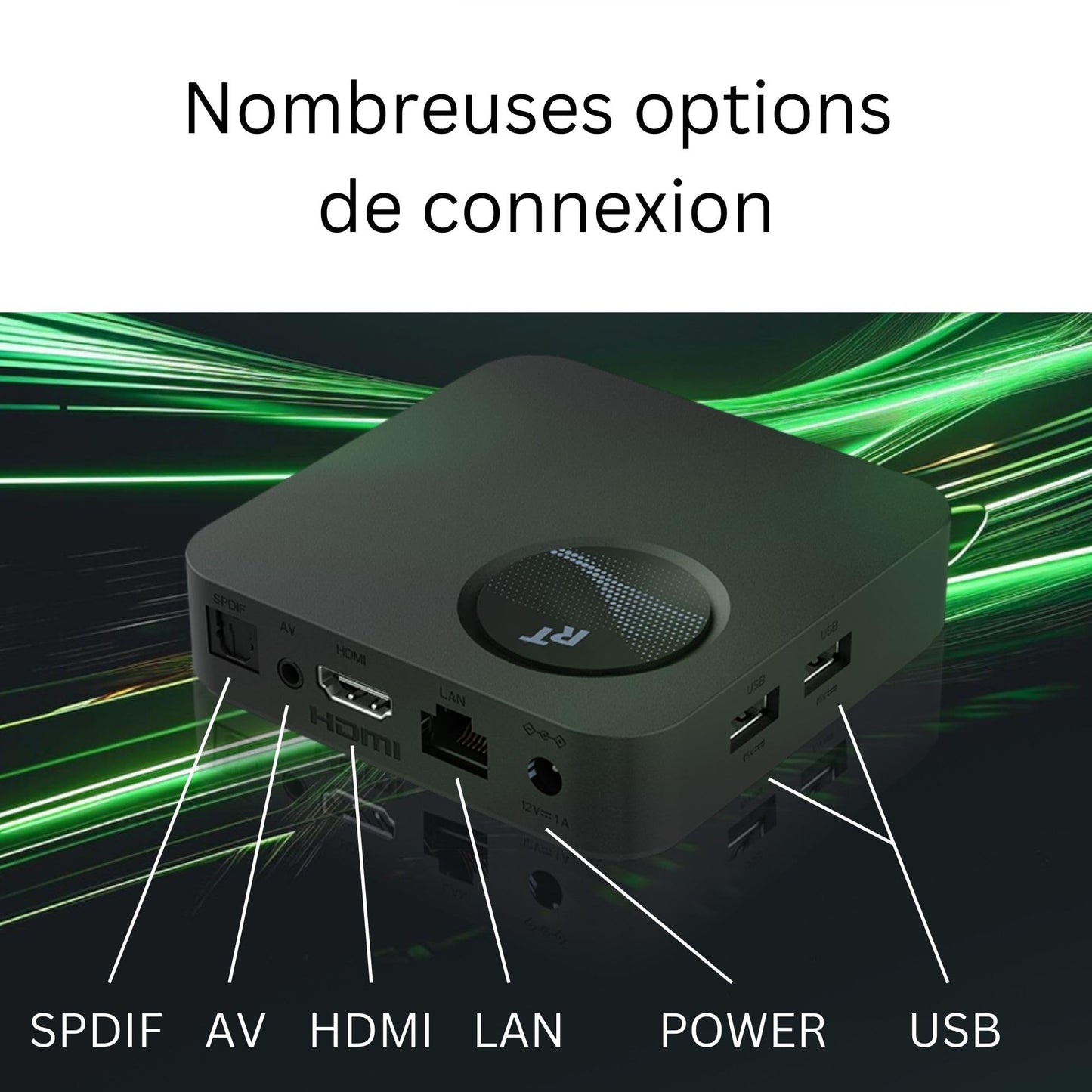 Streaming Box GX1 4K HDR10+ Google TV Player | Boîtier TV | Lecteur Multimédia | AI-Features | 4GB RAM | Wi-FI 6 LAN USB | Netflix, Youtube, Disney+ Support