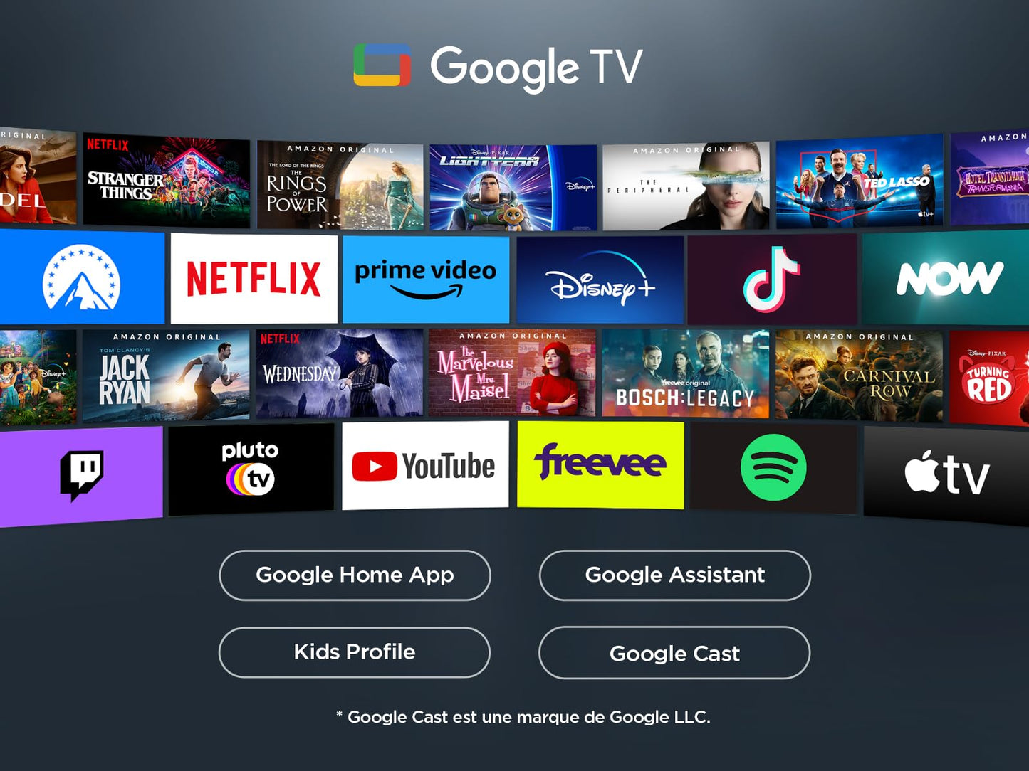 TCL 43V6C Smart TV LED Direct 43", HDR 4K, avec technologie Google TV (Dolby Audio, Motion Clarity, compatible avec Google Assistant et Alexa)