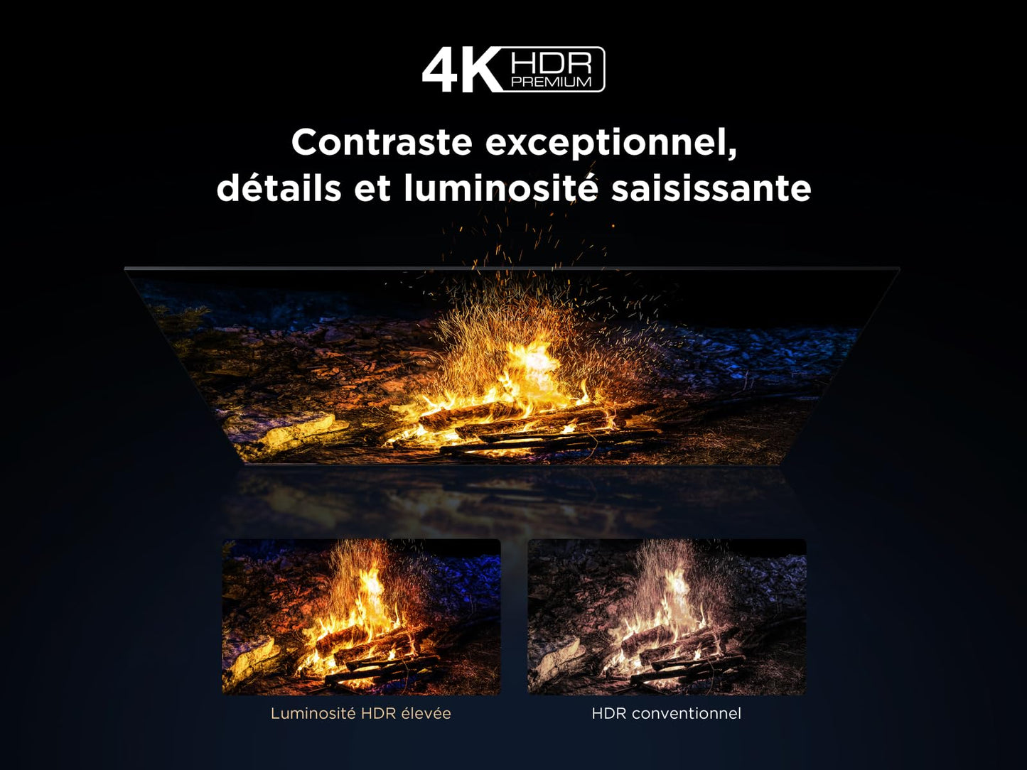 TCL 85Q6C QD-Mini LED TV, 4K HDR Premium 1000nits, Smart TV alimenté par Google (Dolby Vision IQ et Atmos, Panneau HVA Mat, système Audio Onkyo 2.1, Motion Clarity Pro 144Hz, Game Master)