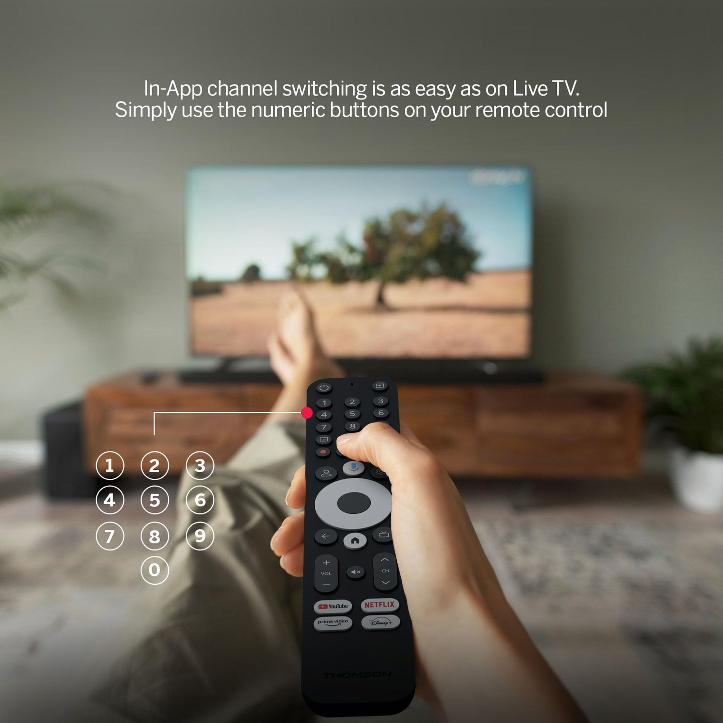 THOMSON Streaming Box 240, Google TV, 4K UHD, Commande vocale, Google Cast, Dolby Atmos, Dolby Digital Plus, Bluetooth 5.0, HDMI 2.1, HDR10, Wi-FI, 2 GB RAM, 8 GB Stockage