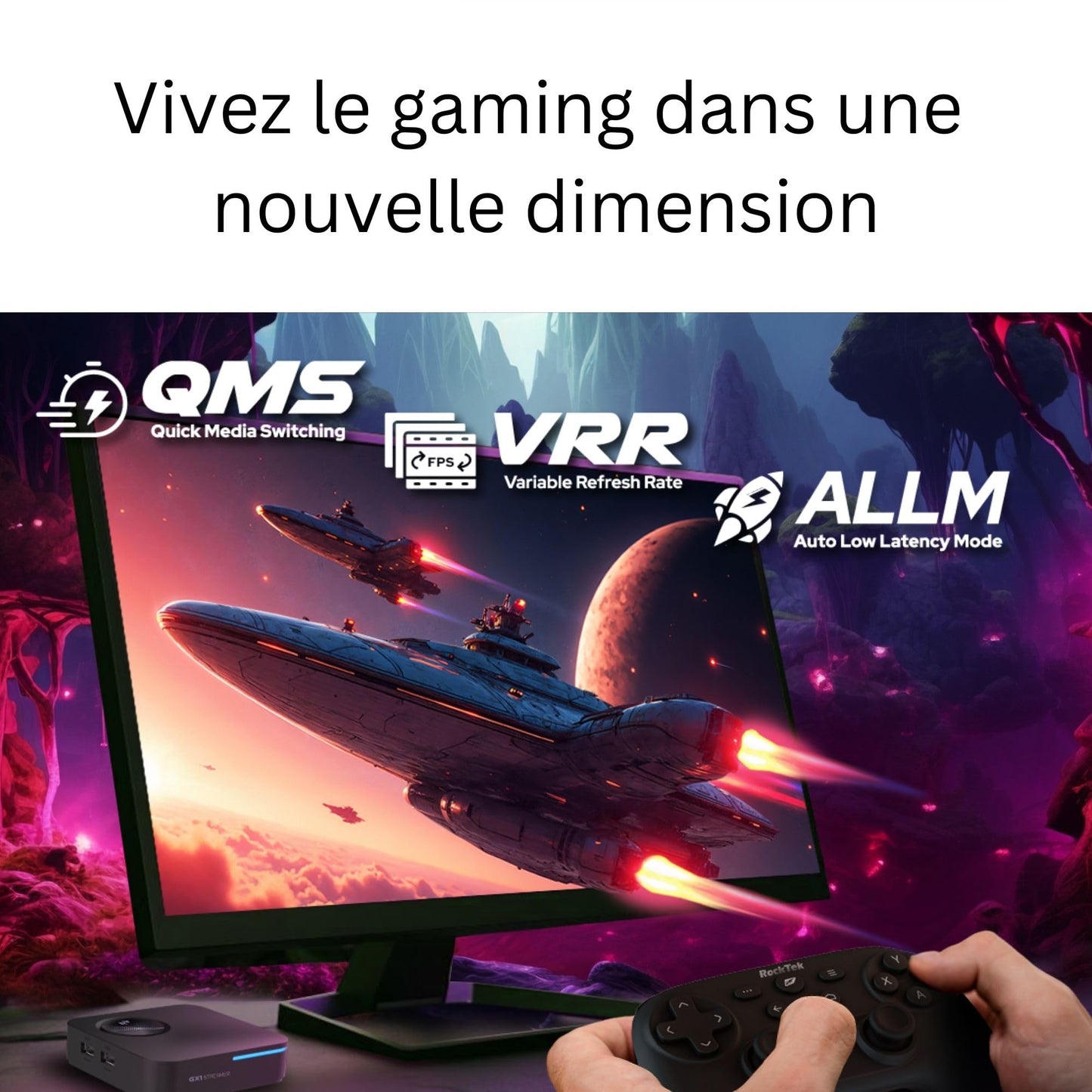 Streaming Box GX1 4K HDR10+ Google TV Player | Boîtier TV | Lecteur Multimédia | AI-Features | 4GB RAM | Wi-FI 6 LAN USB | Netflix, Youtube, Disney+ Support